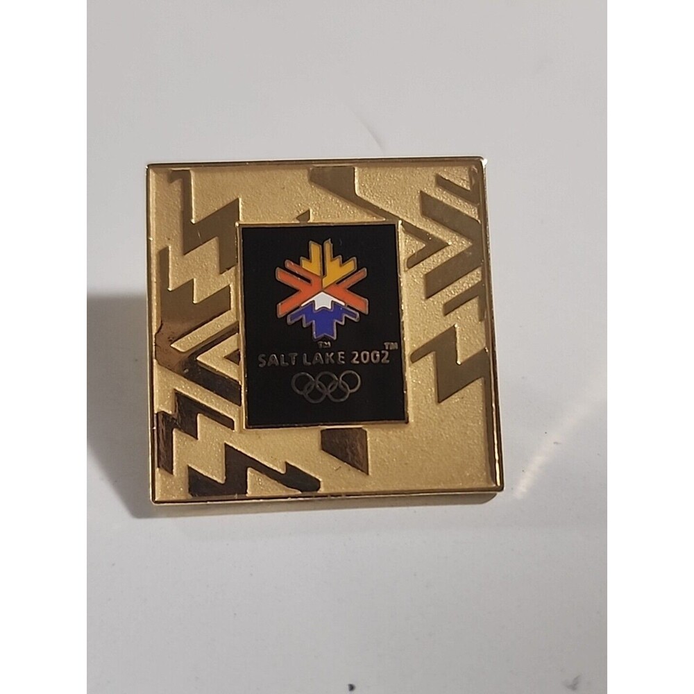 Salt Lake City 2002 Olympic Pin NEW Gold Tone Black Vintage